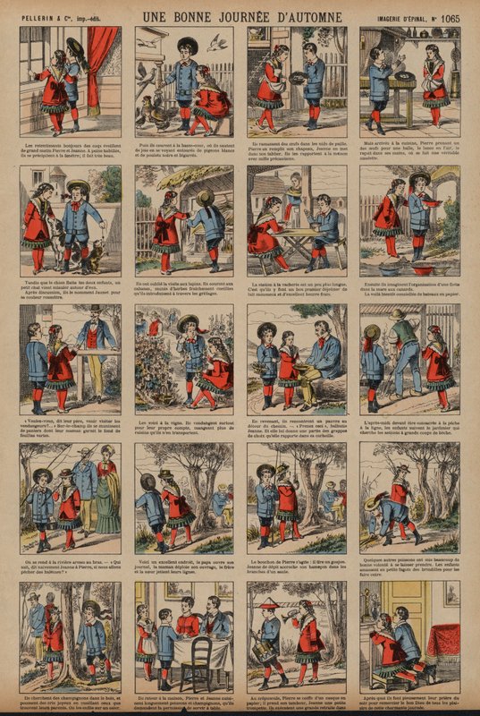 En fin høstdag (farget gravering) av French School