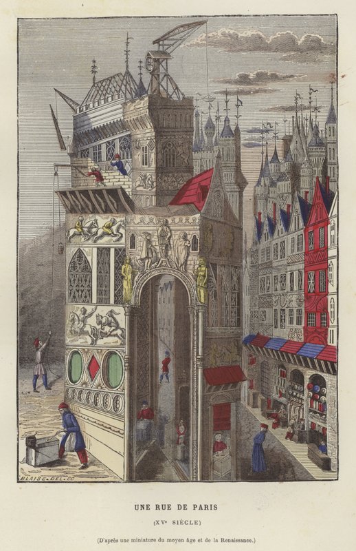En gate i Paris, 1400-tallet av French School