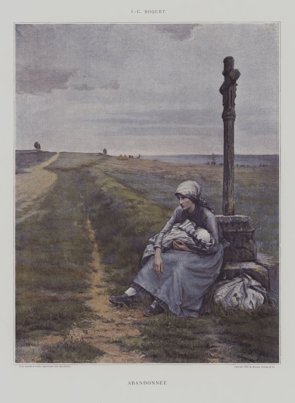 Abandonnee (Abandoned) (farge litho) av French School