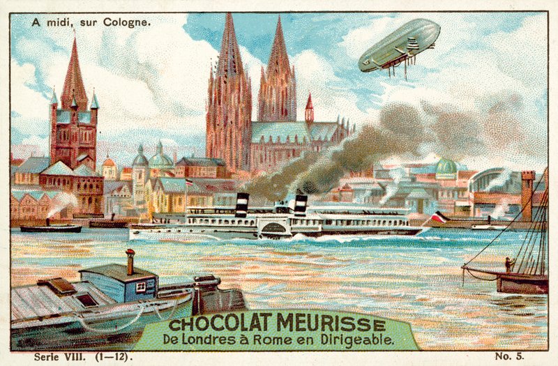 Over Köln ved middagstid (chromolitho) av French School