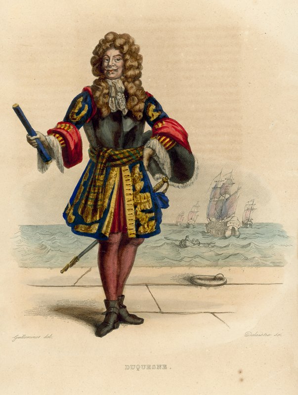 Abraham Duquesne (farget gravering) av French School