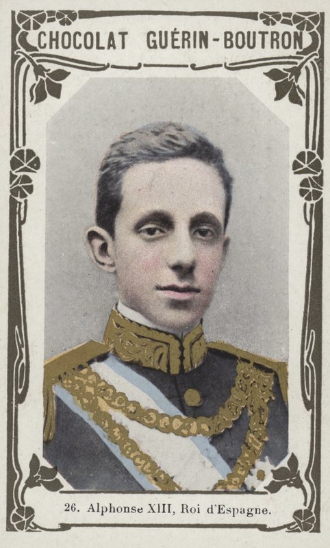 Alphonse XIII, Roi dEspagne (farget bilde) av French School
