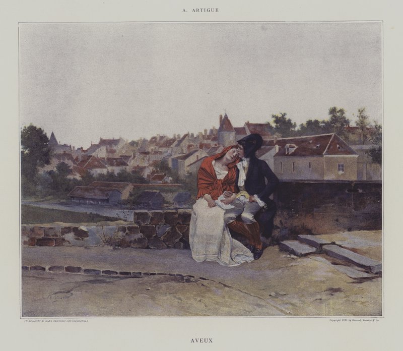 Bekjennelser (farge litho) av French School