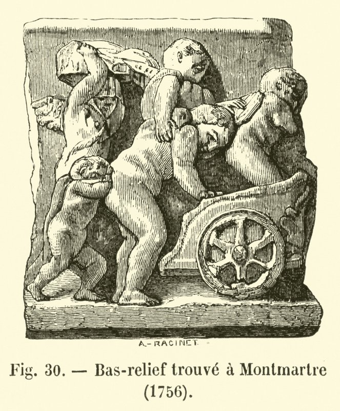 Bas-relieff funnet i Montmartre, 1756 av French School