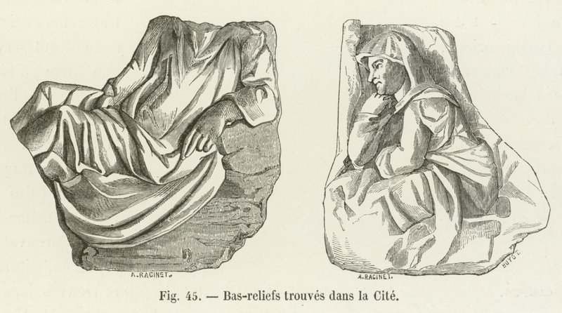 Bas-relieffer funnet i Cite av French School