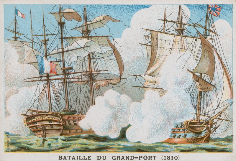 Slaget ved Grand Port, 1810 av French School