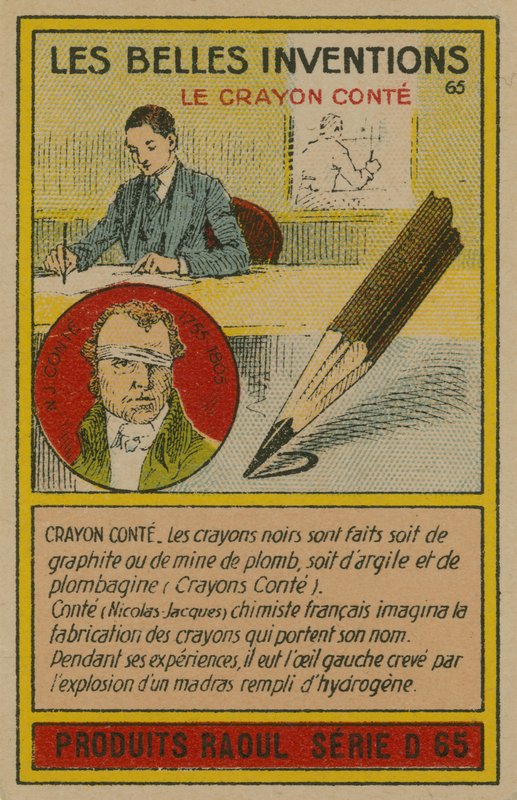 Vakkert oppfinnelseskort, Conte fargestift av French School