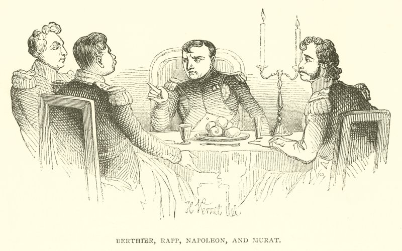 Berthter, Rapp, Napoleon og Murat (gravering) av French School