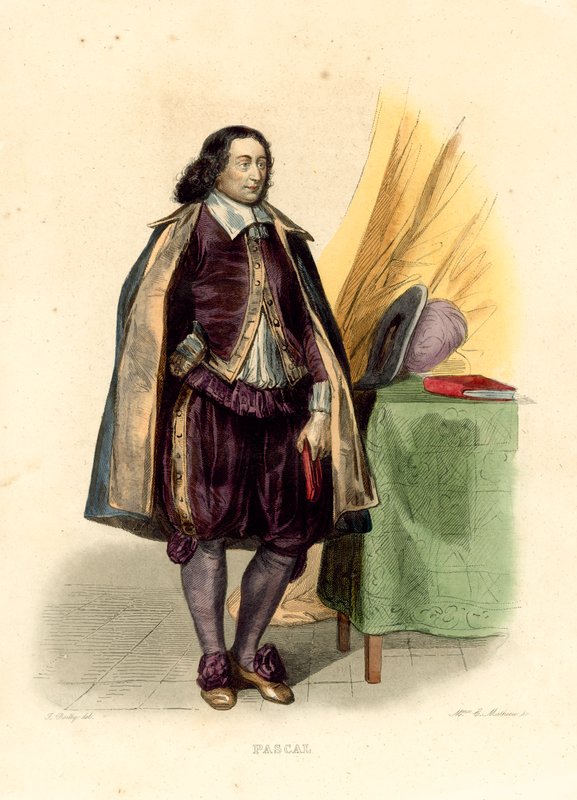 Blaise Pascal (farget gravering) av French School