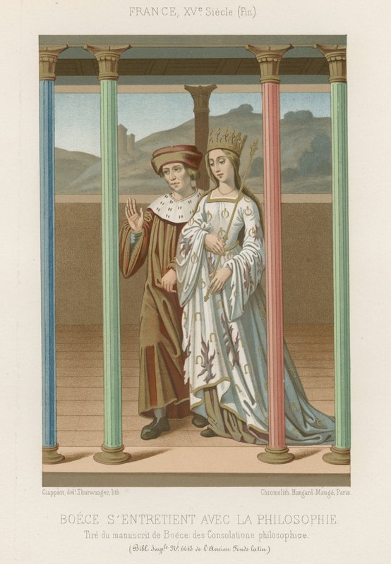 Boethius snakker med Filosofi av French School