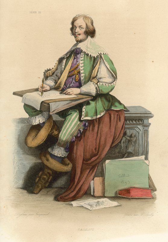 Callot (farget gravering) av French School