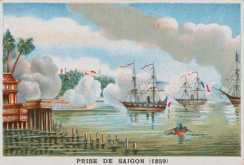 Erobringen av Saigon av franskmennene, 1859 av French School