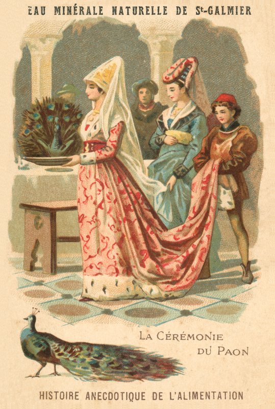 Seremoni av påfuglen (chromolitho) av French School