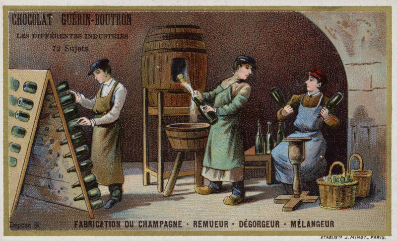 Champagneproduksjon (chromolitho) av French School