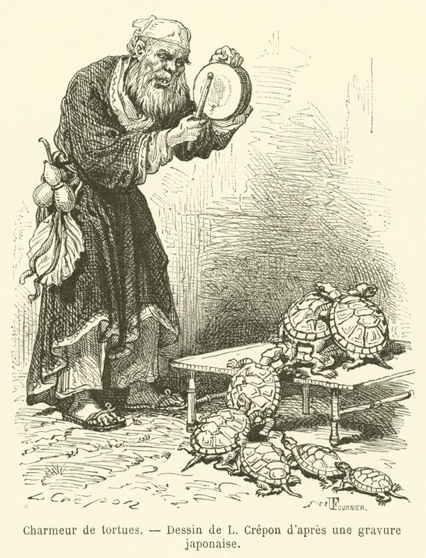 Turtle Charmer (gravering) av French School