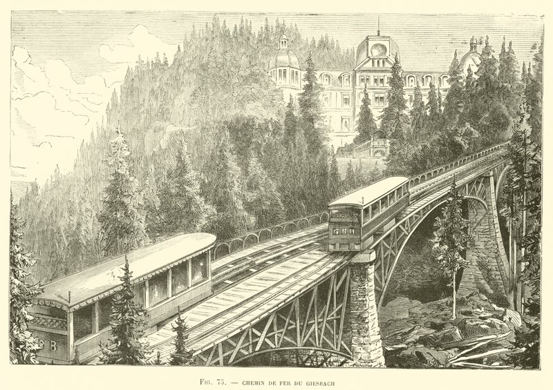 Giesbach Railway (gravering) av French School