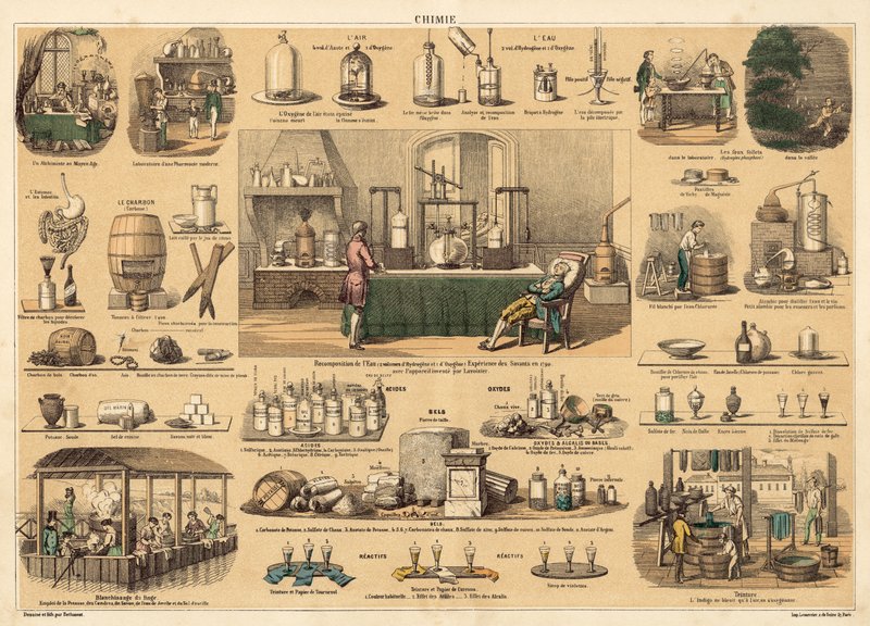 Kjemi (farge litho) av French School