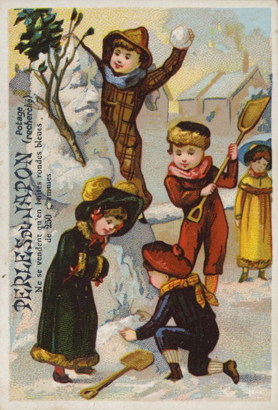 Barn som bygger snømann, Perles Du Japon av French School