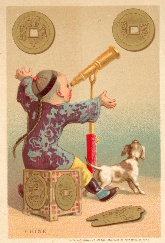 Kina (chromolitho) av French School