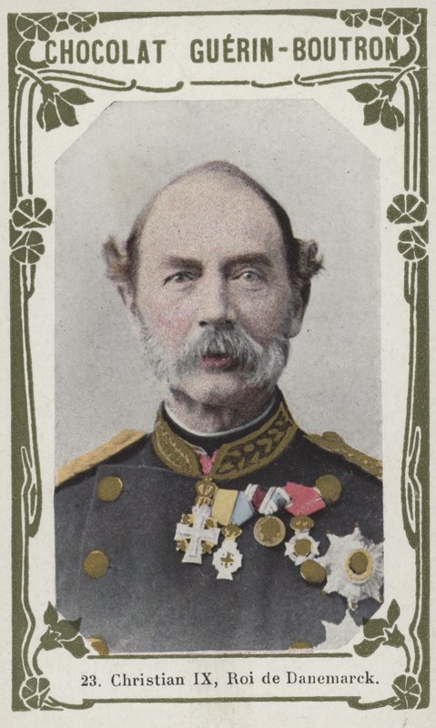 Christian IX, Roi de Danemark (farget bilde) av French School