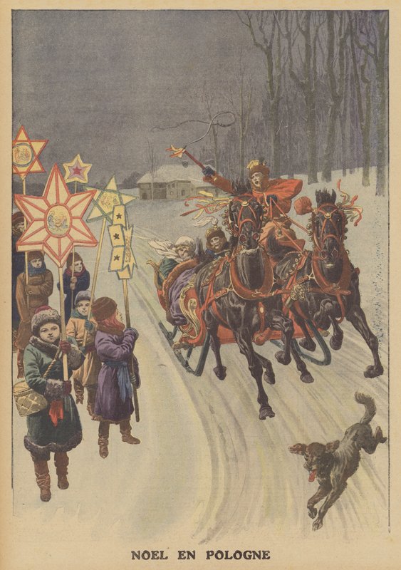 Jul i Polen (farge litho) av French School