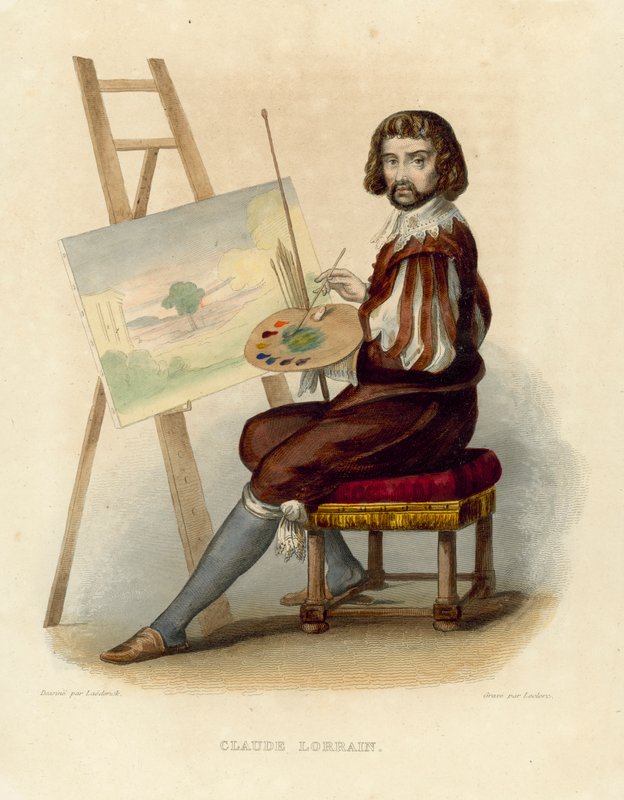 Claude Lorrain (farget gravering) av French School