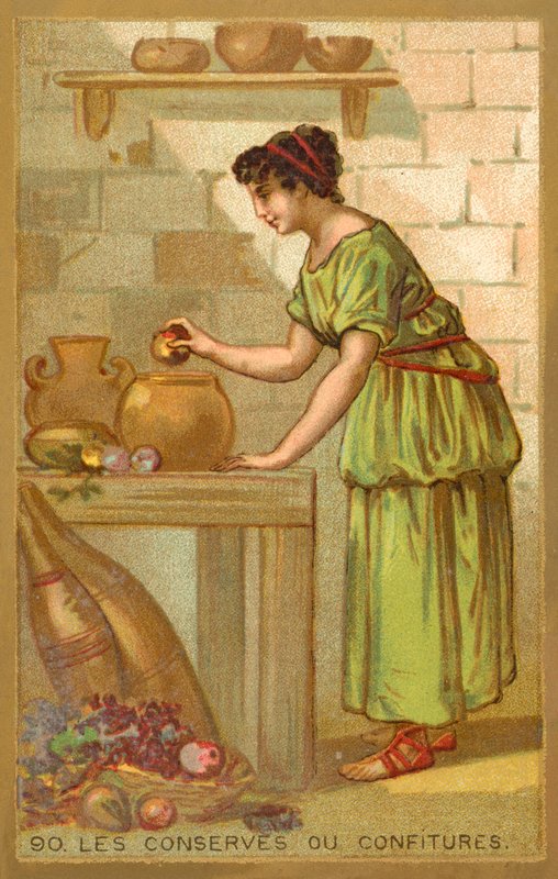 Konserverer eller syltetøy (chromolitho) av French School