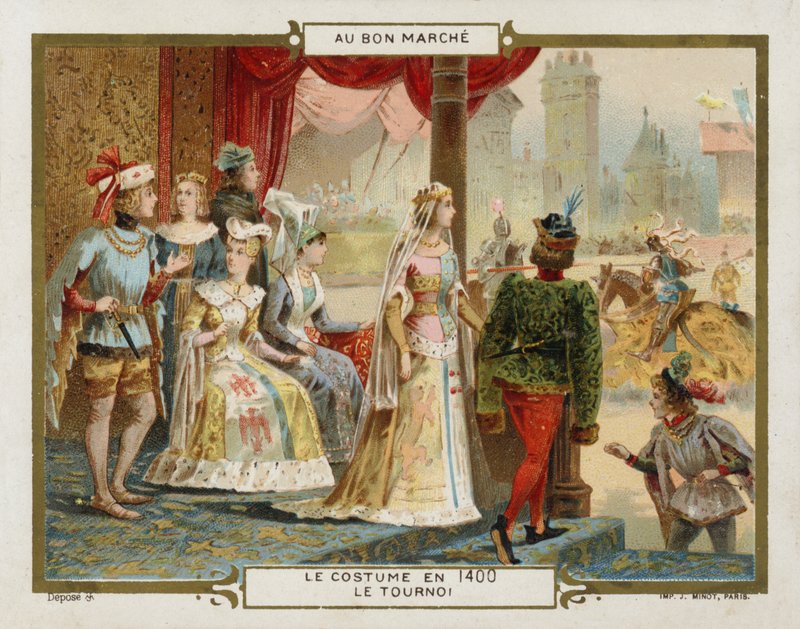 Kostyme i 1400 - turneringen (chromolitho) av French School