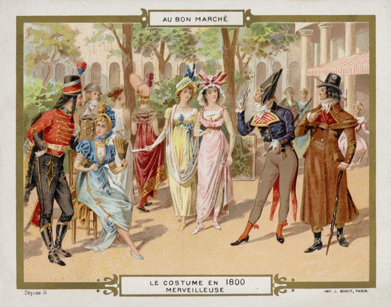 Kostyme i 1800 - merveilleuse (chromolitho) av French School