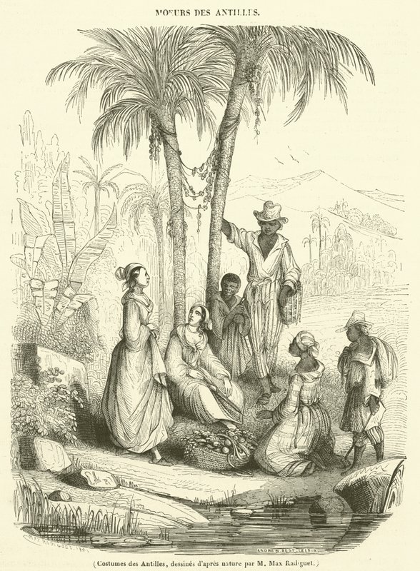 Costumes des Antilles (gravering) av French School