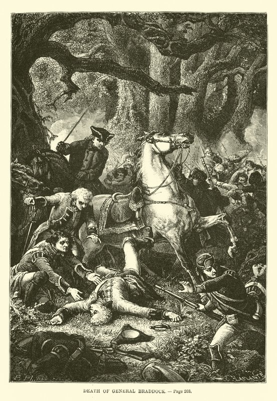 General Braddocks død av French School