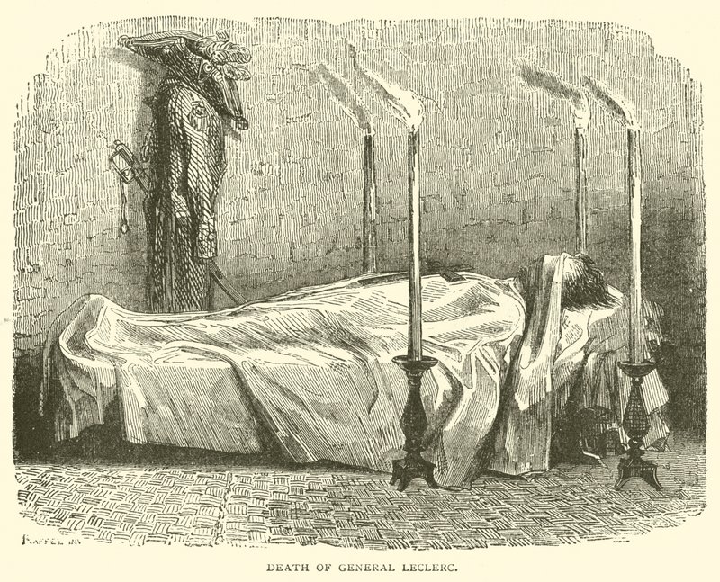 General Leclercs død (gravering) av French School