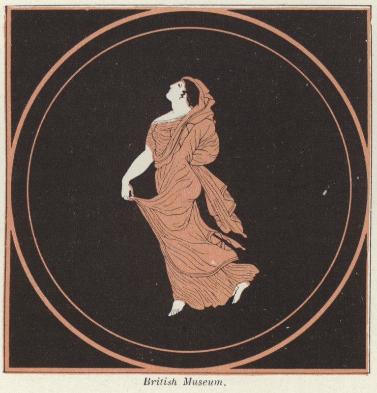 Detalj av gresk keramikk (farge litho) av French School