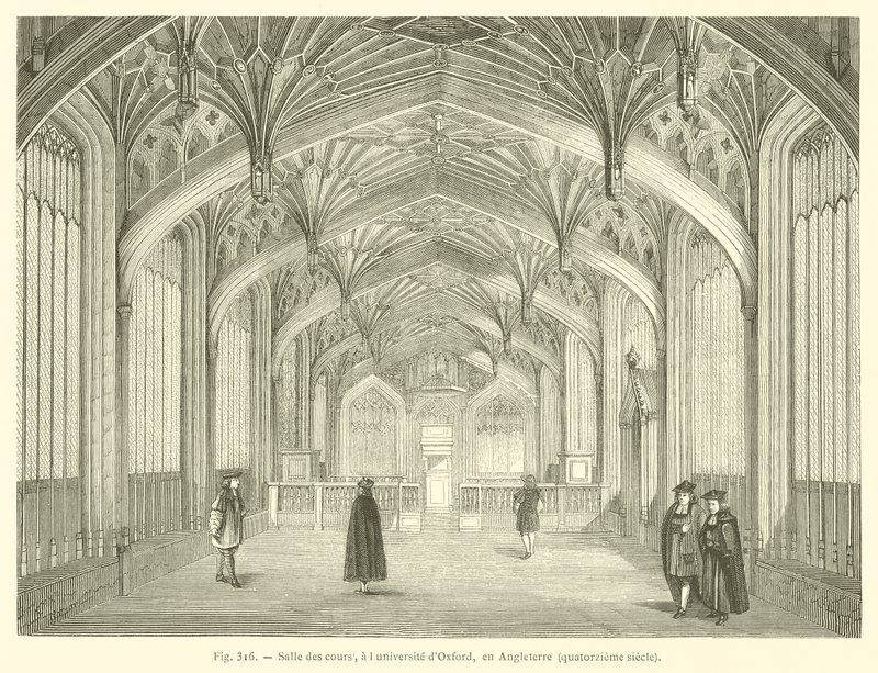 Divinity School, Bodleian Library, Oxford (gravering) av French School