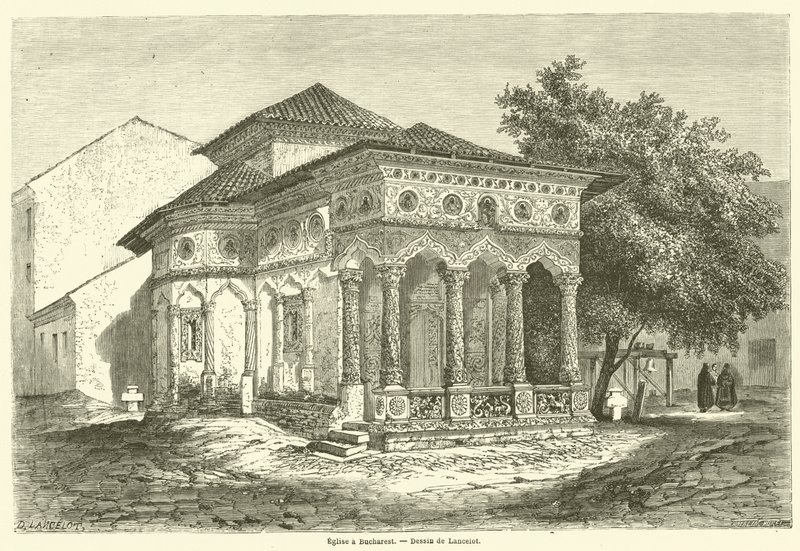 Eglise e Bucharest (gravering) av French School