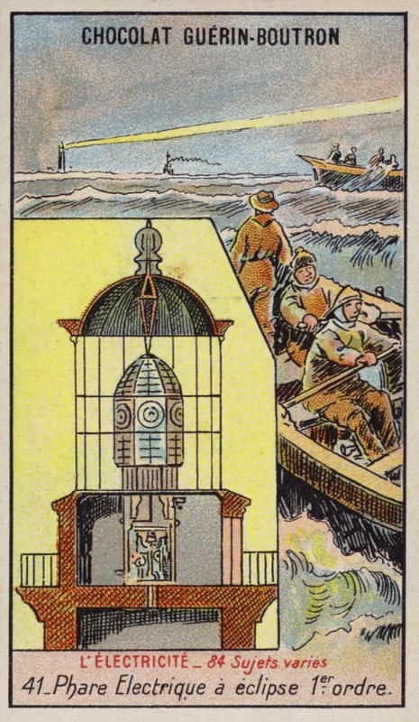 Elektrisk fyrtårn (chromolitho) av French School