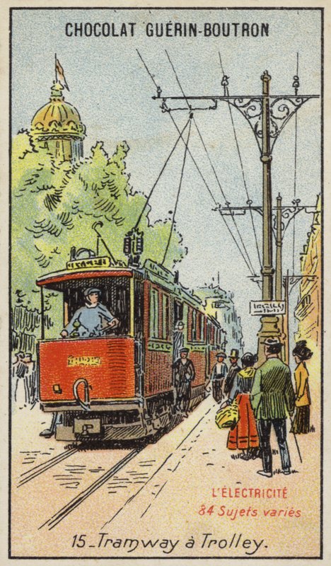 Elektrisk trikk (chromolitho) av French School