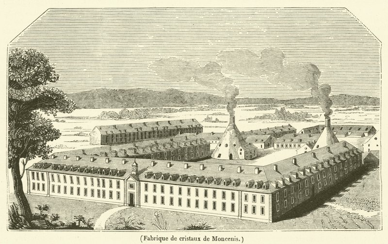 Moncenis krystallfabrikk (gravering) av French School
