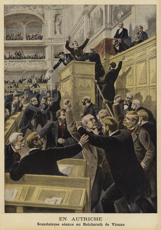 Kamp i det keiserlige råd, Wien, 1897 av French School