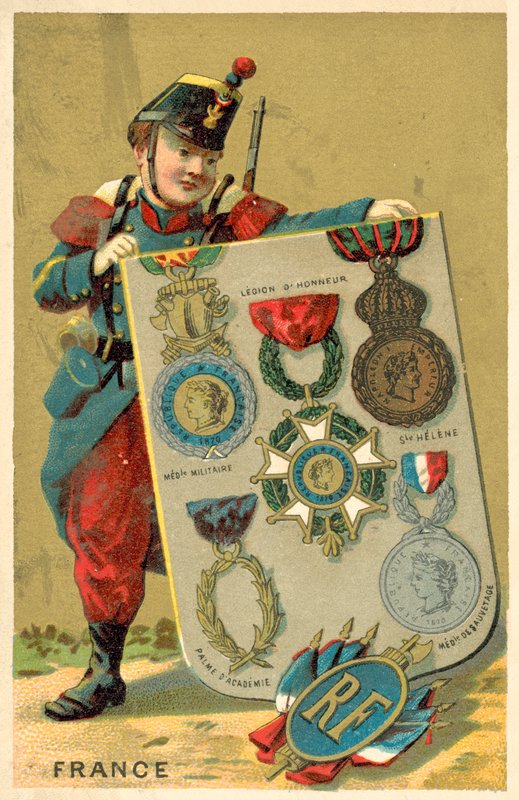 Frankrike (chromolitho) av French School