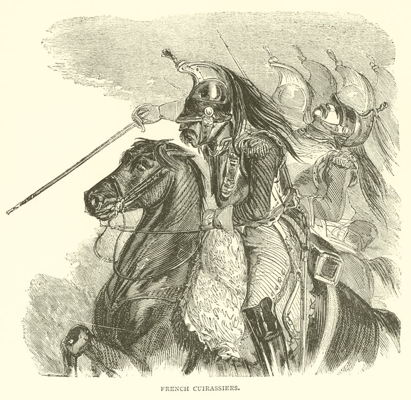 Franske Cuirassiers (gravering) av French School