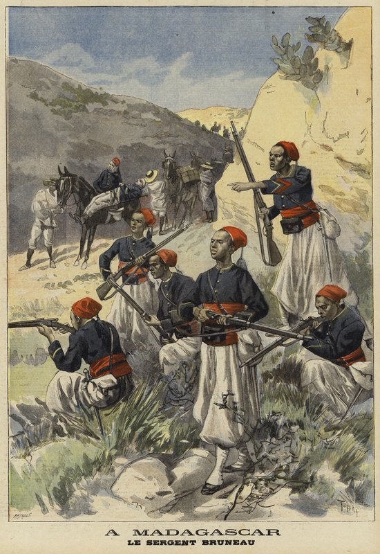 Franske kolonitropper på Madagaskar, 1897 av French School