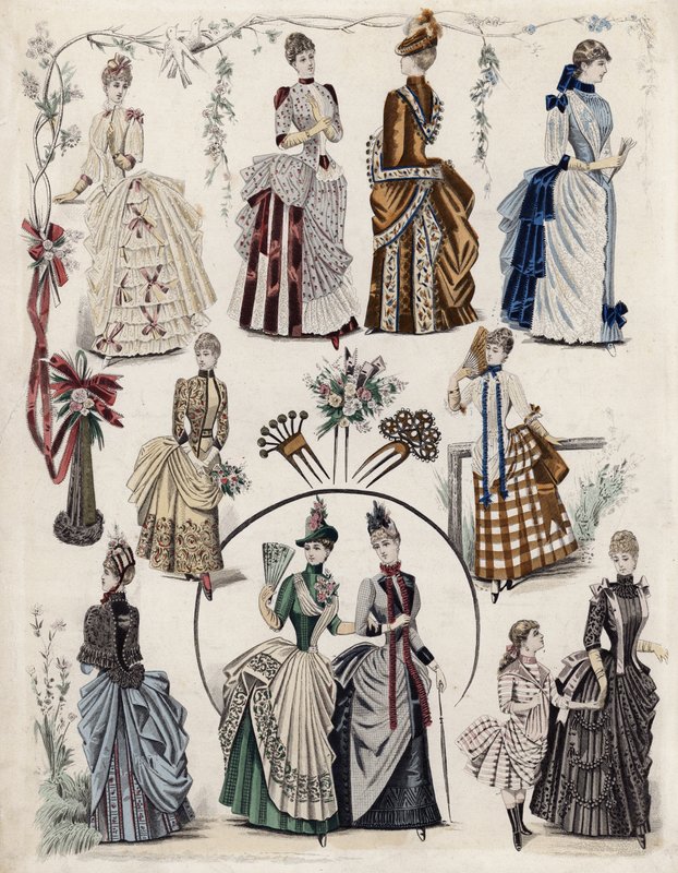 Fransk moteplate, sent på 1800-tallet av French School