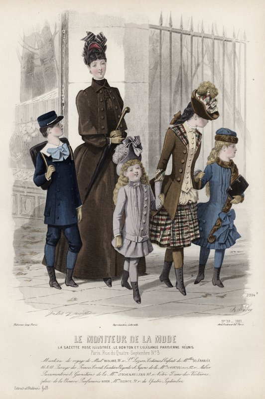 Fransk moteplate, sent på 1800-tallet av French School