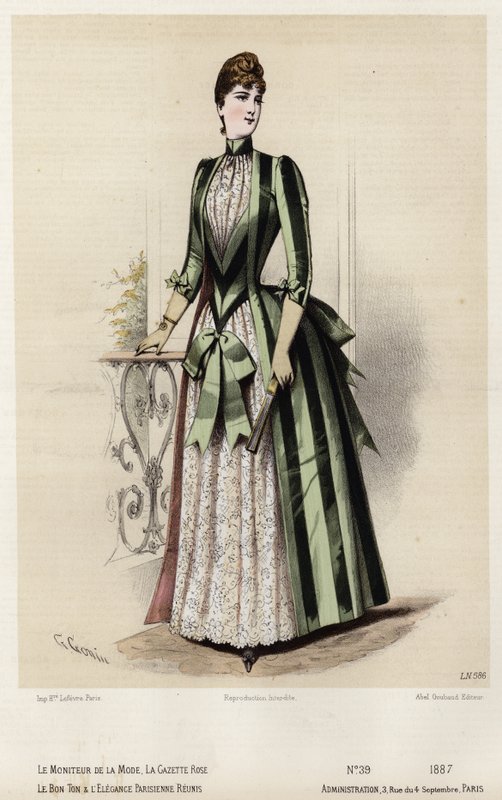 Fransk moteplate, sent på 1800-tallet av French School