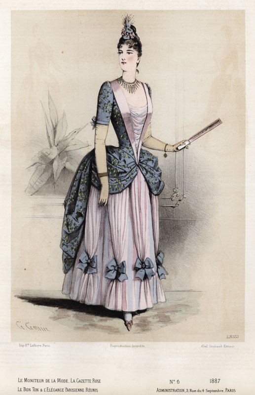 Fransk moteplate, sent på 1800-tallet av French School