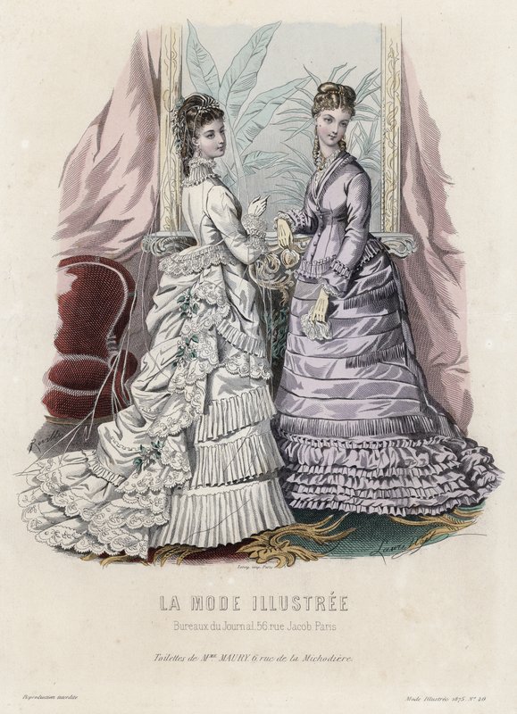 Fransk moteplate, sent på 1800-tallet av French School