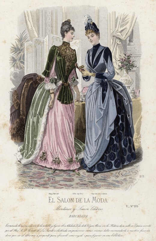 Fransk moteplate, sent på 1800-tallet av French School