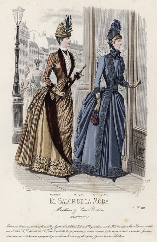 Fransk moteplate, sent på 1800-tallet av French School