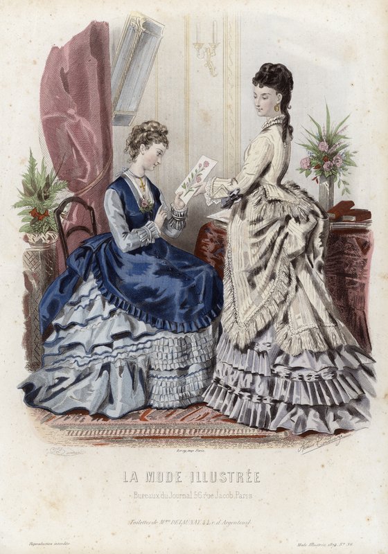 Fransk moteplate, sent på 1800-tallet av French School